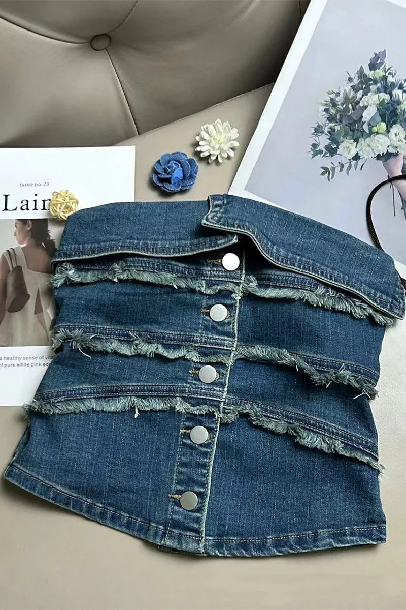 TN0172 Denim Tube Top