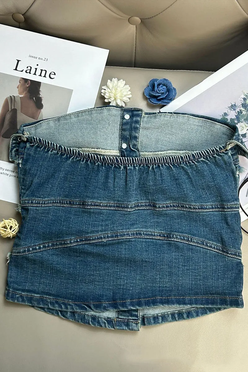 TN0172 Denim Tube Top