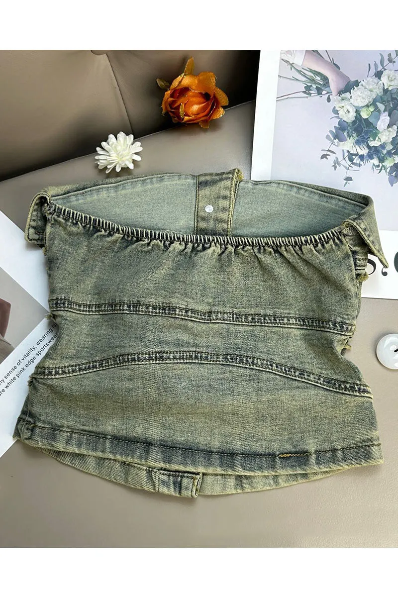 TN0172 Denim Tube Top