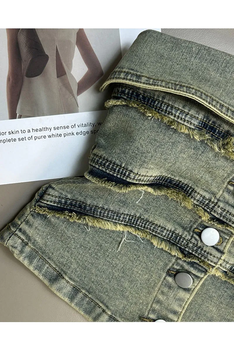 TN0172 Denim Tube Top