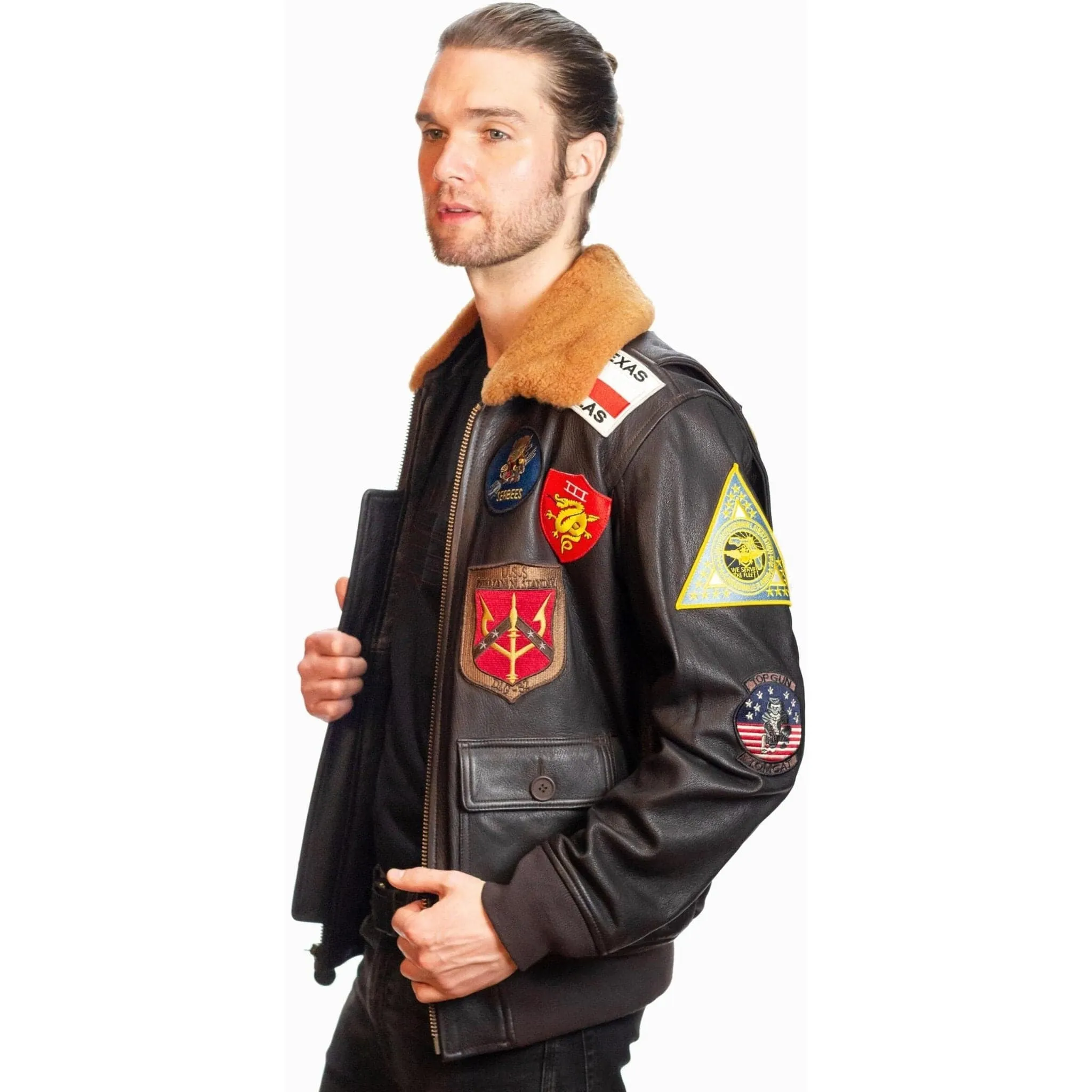 Top Gun® Official G-1 Leather Jacket with Patches