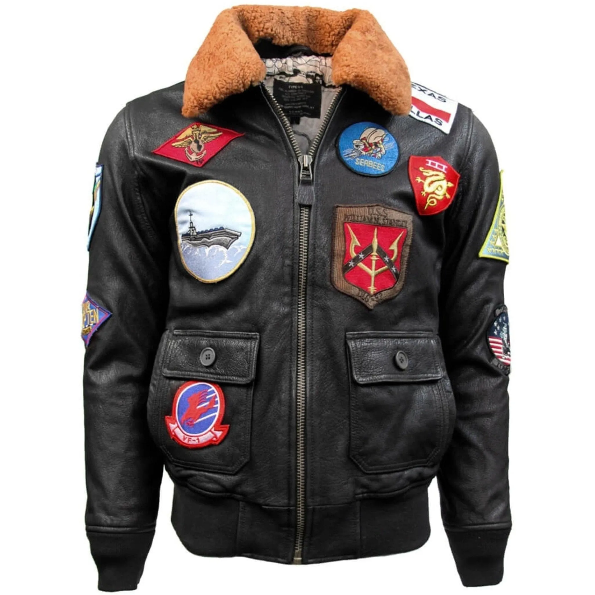 Top Gun® Official G-1 Leather Jacket with Patches