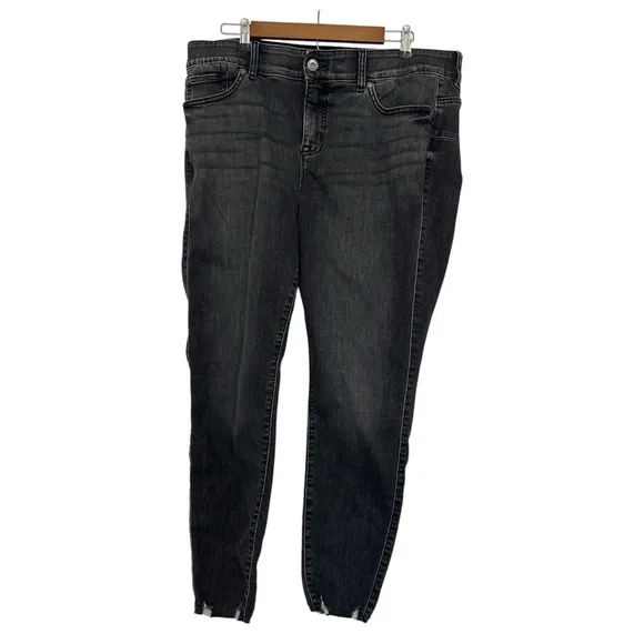 Torrid Bombshell Skinny Gray Raw Hem Distressed Jeans 20R