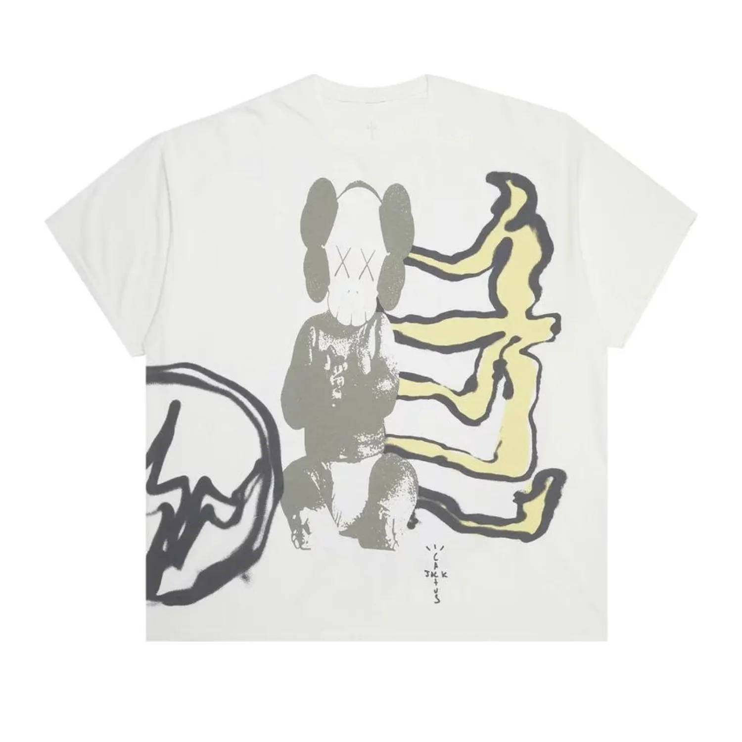 Travis Scott Cactus Jack   Kaws For Fragment Tee Aged Yellow