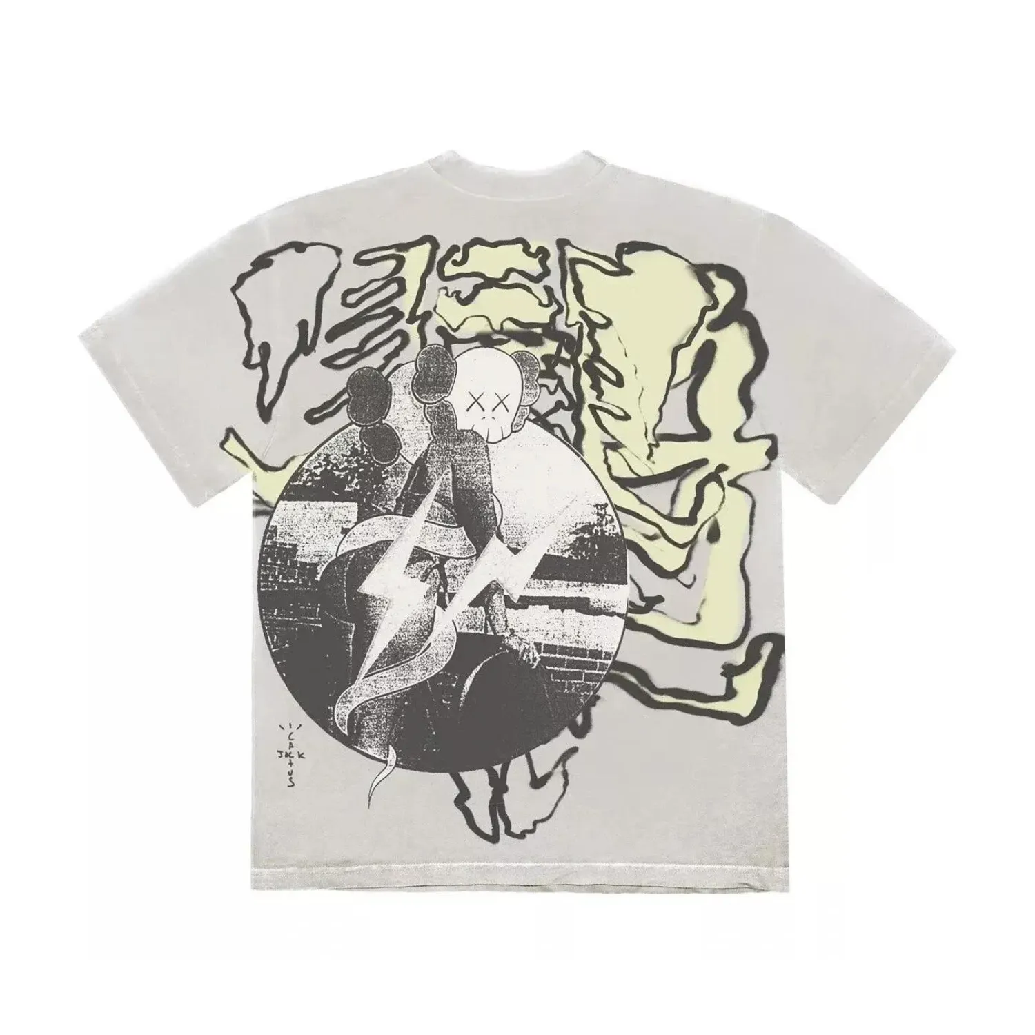 Travis Scott Cactus Jack   Kaws For Fragment Tee Aged Yellow