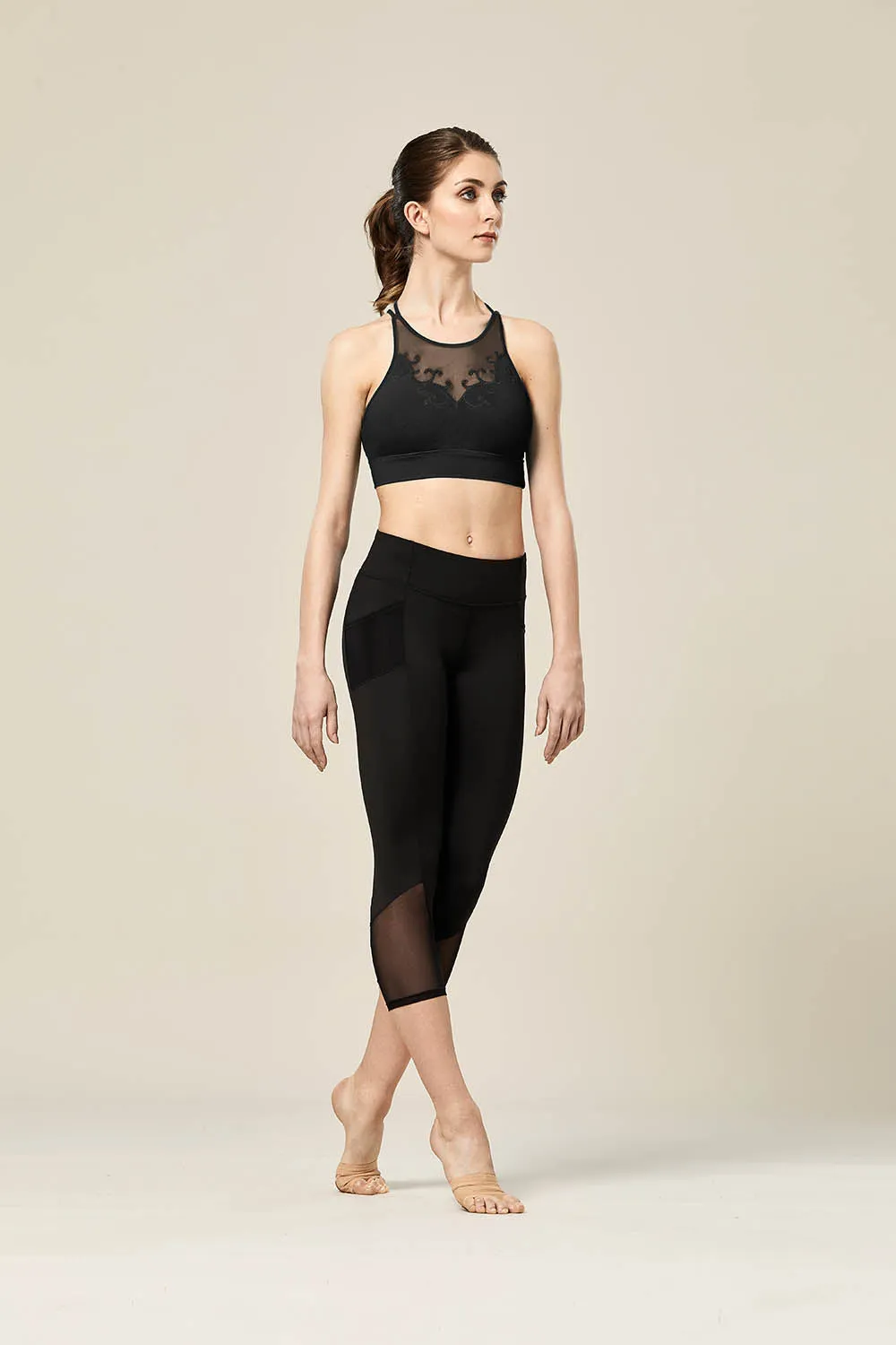 TS55248 - Bloch Renata Mesh Panelled Womens Capri Tight