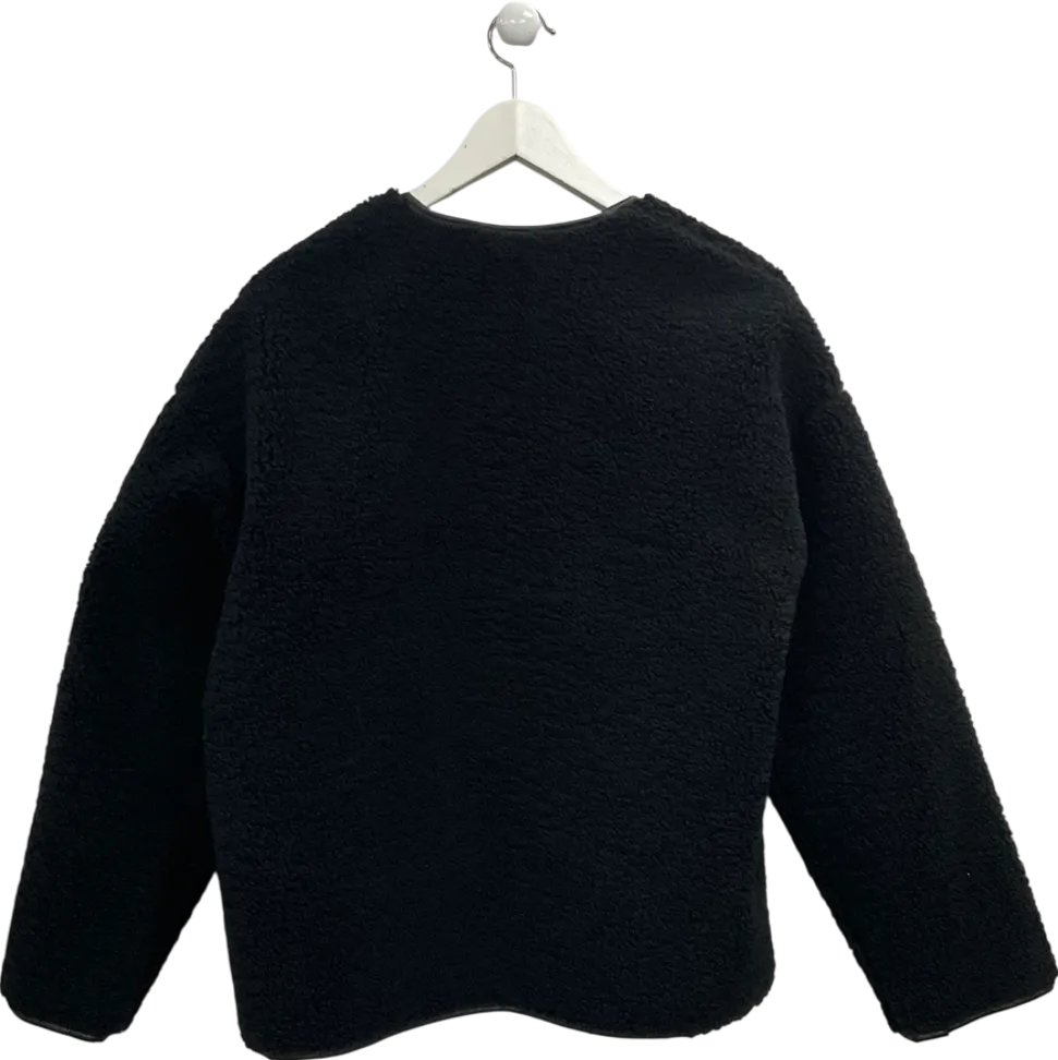 TU Black Faux Shearling Coat UK 10