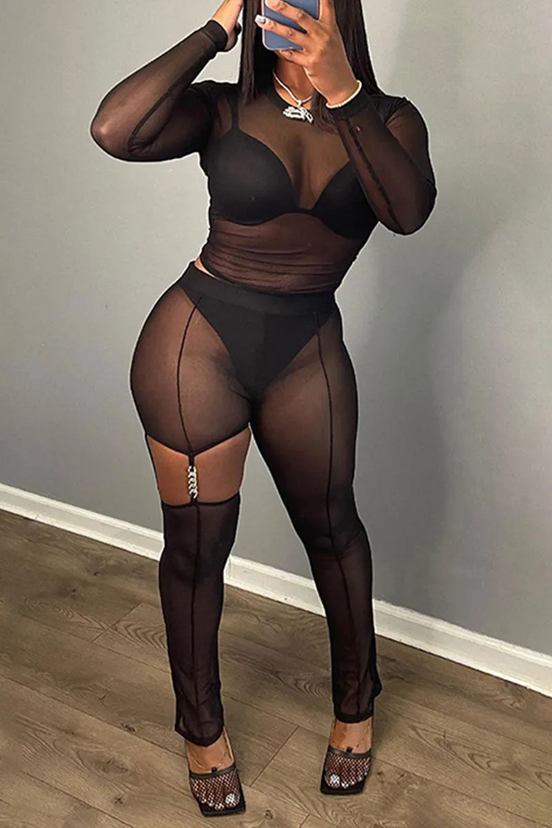UH0404 Mesh Shirt and Leggings Set