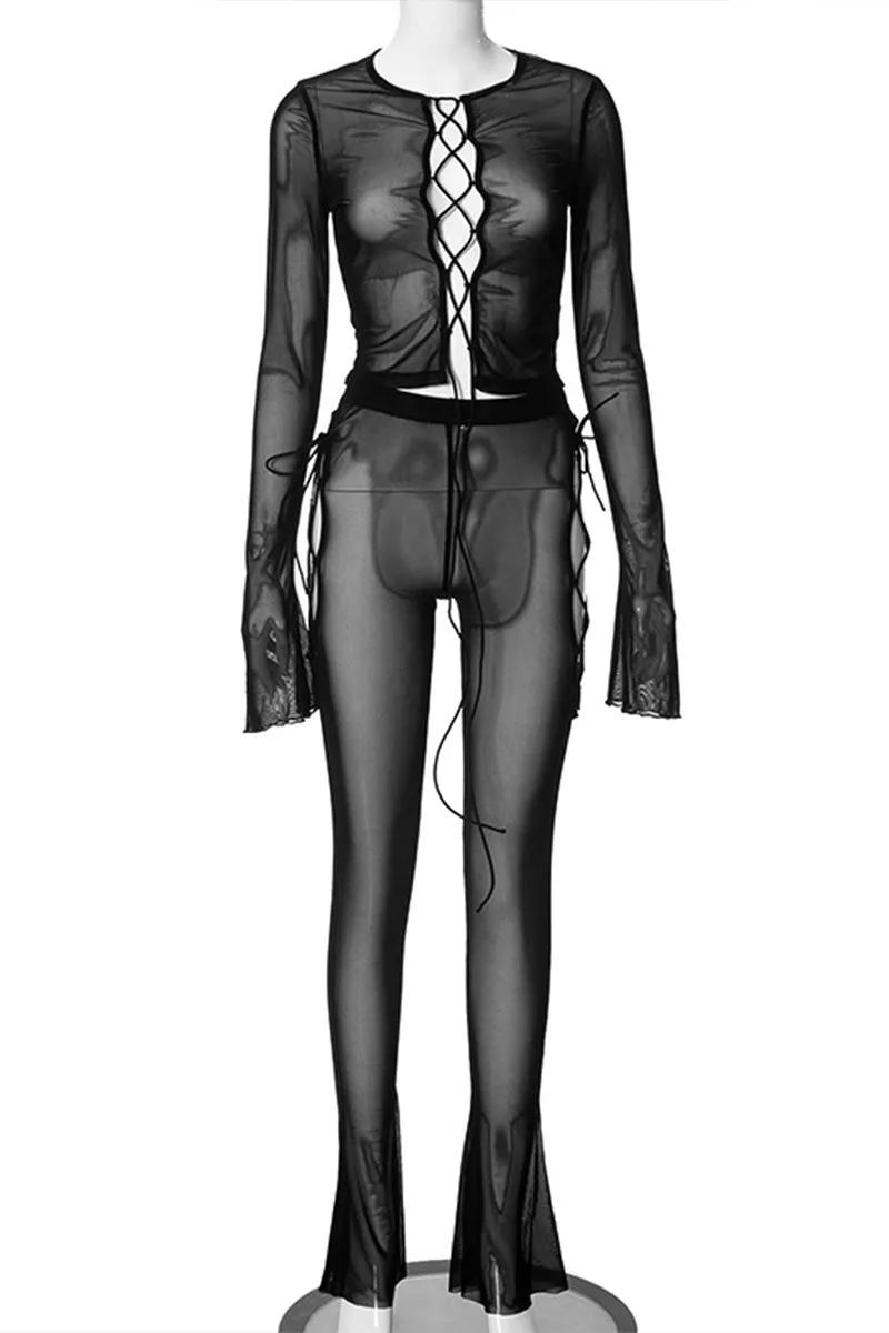 UI0425 Mesh Shirt and Leggings Set