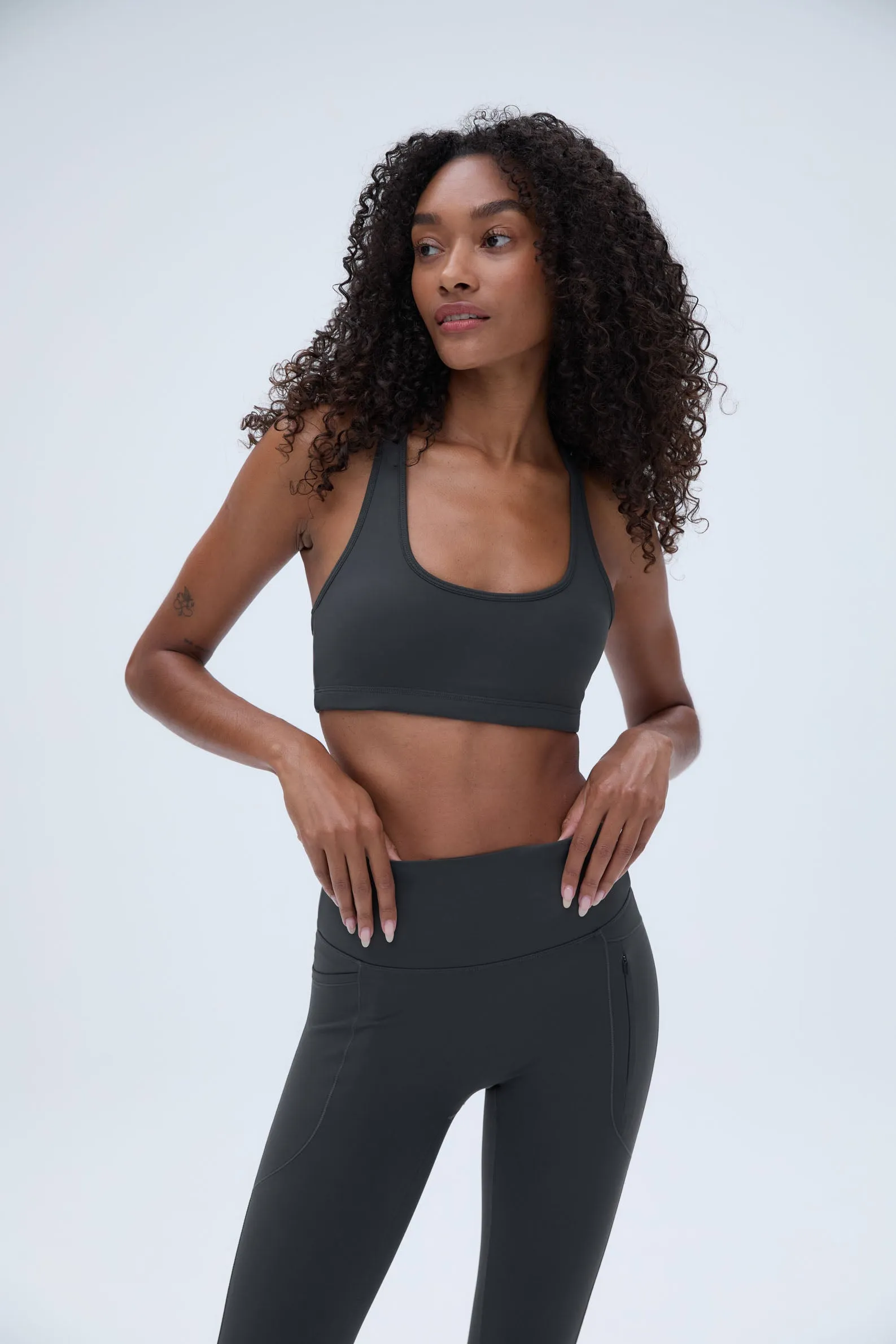 Ultimate Scoop Neck Racer Back Bra - Graphite Grey