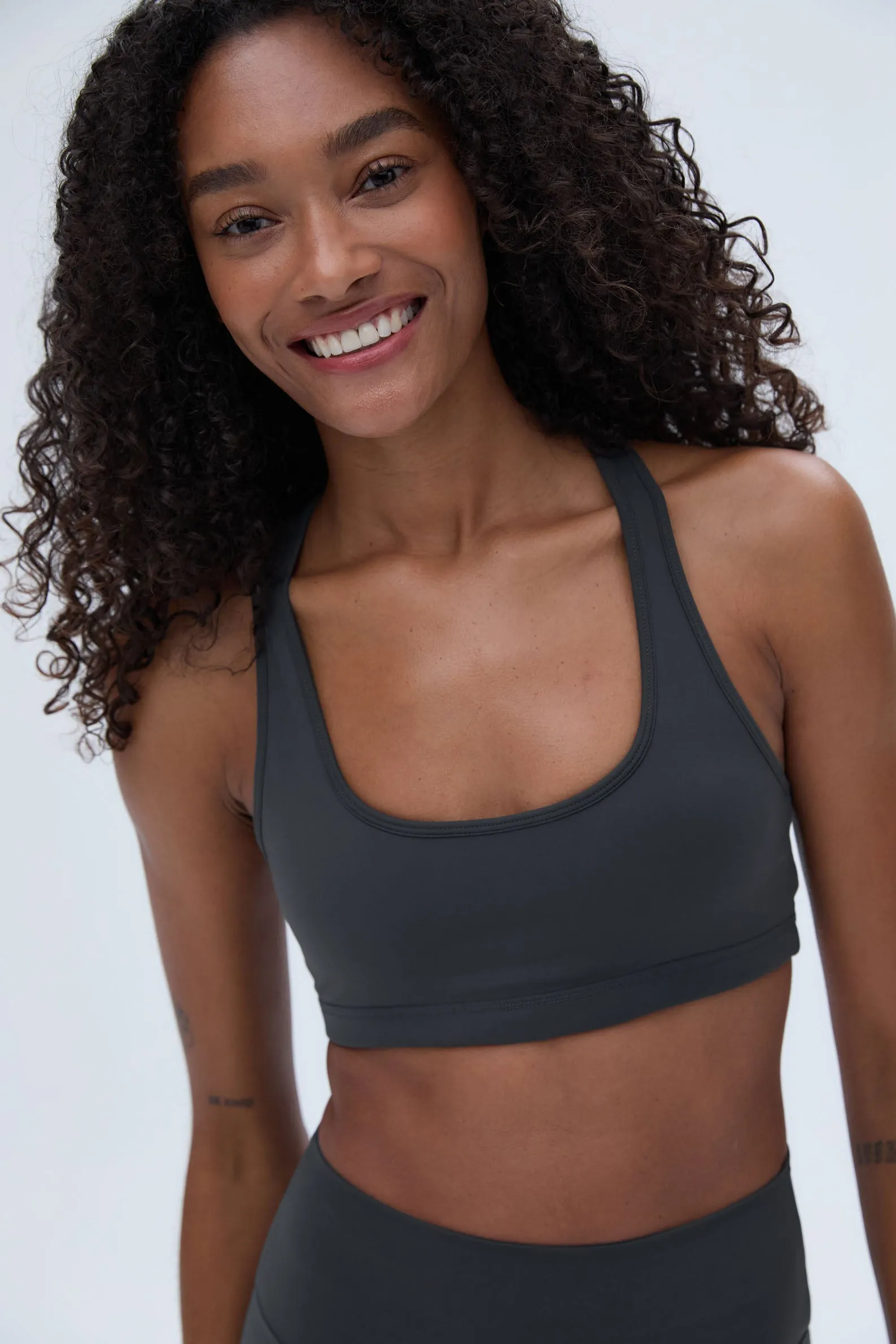 Ultimate Scoop Neck Racer Back Bra - Graphite Grey