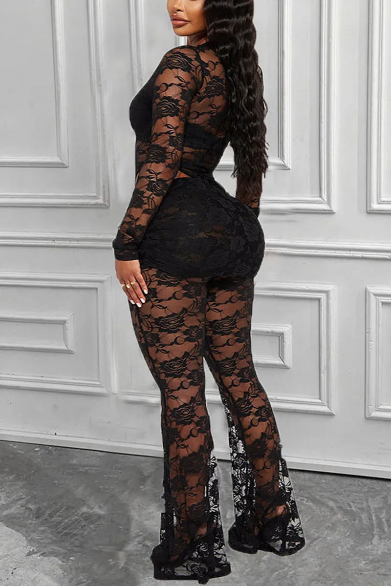 UN0200 Lace Bodysuit and Leggings Set