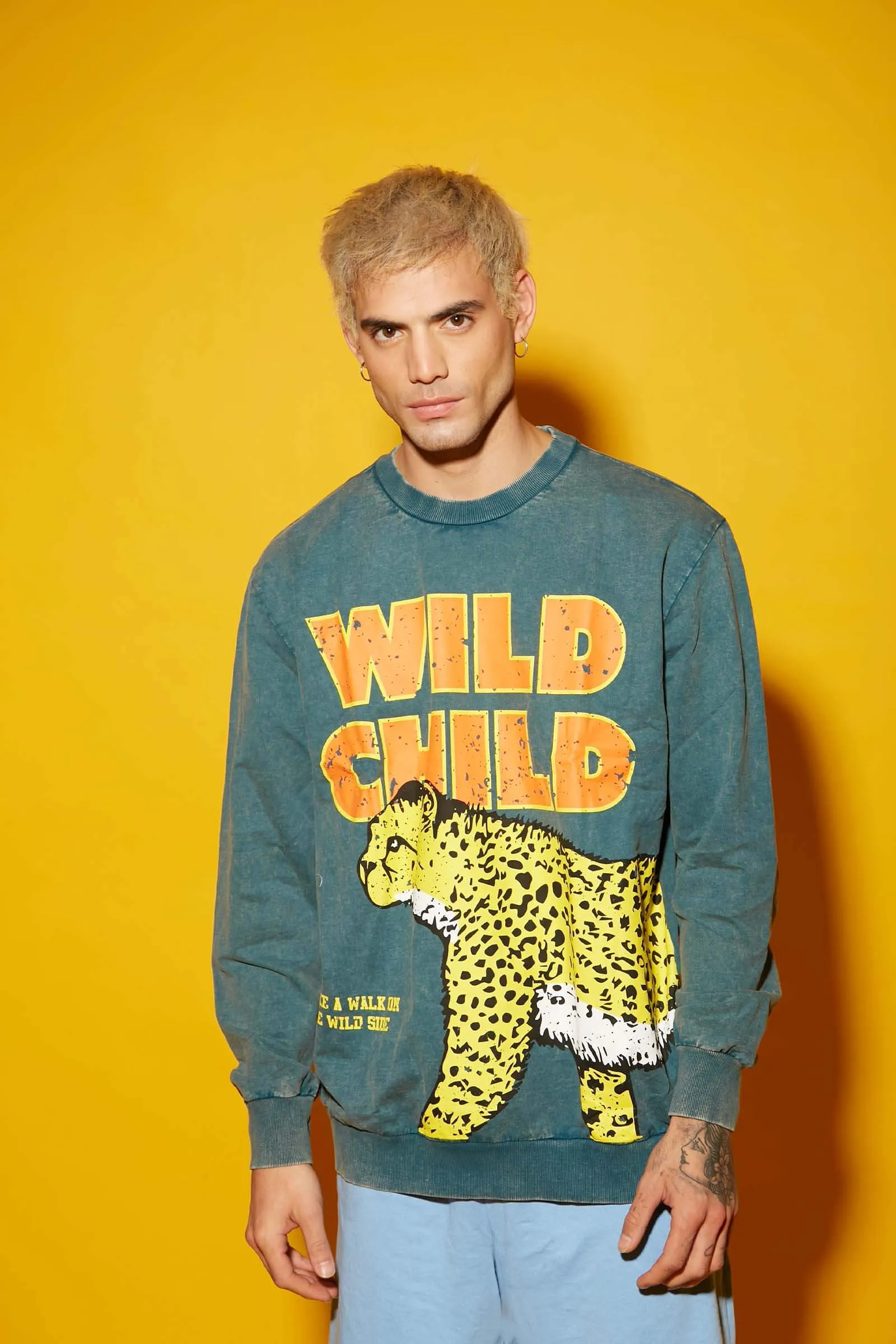 Untamed Faded Effect Heavyweight Sweatshirt