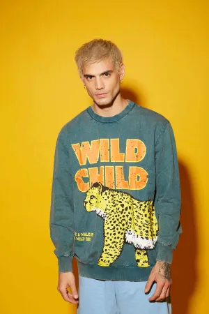 Untamed Faded Effect Heavyweight Sweatshirt