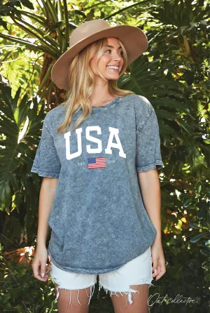 USA EST.1776 Mineral Graphic Top