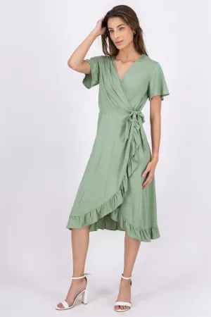 Vestido midi wrap olanes