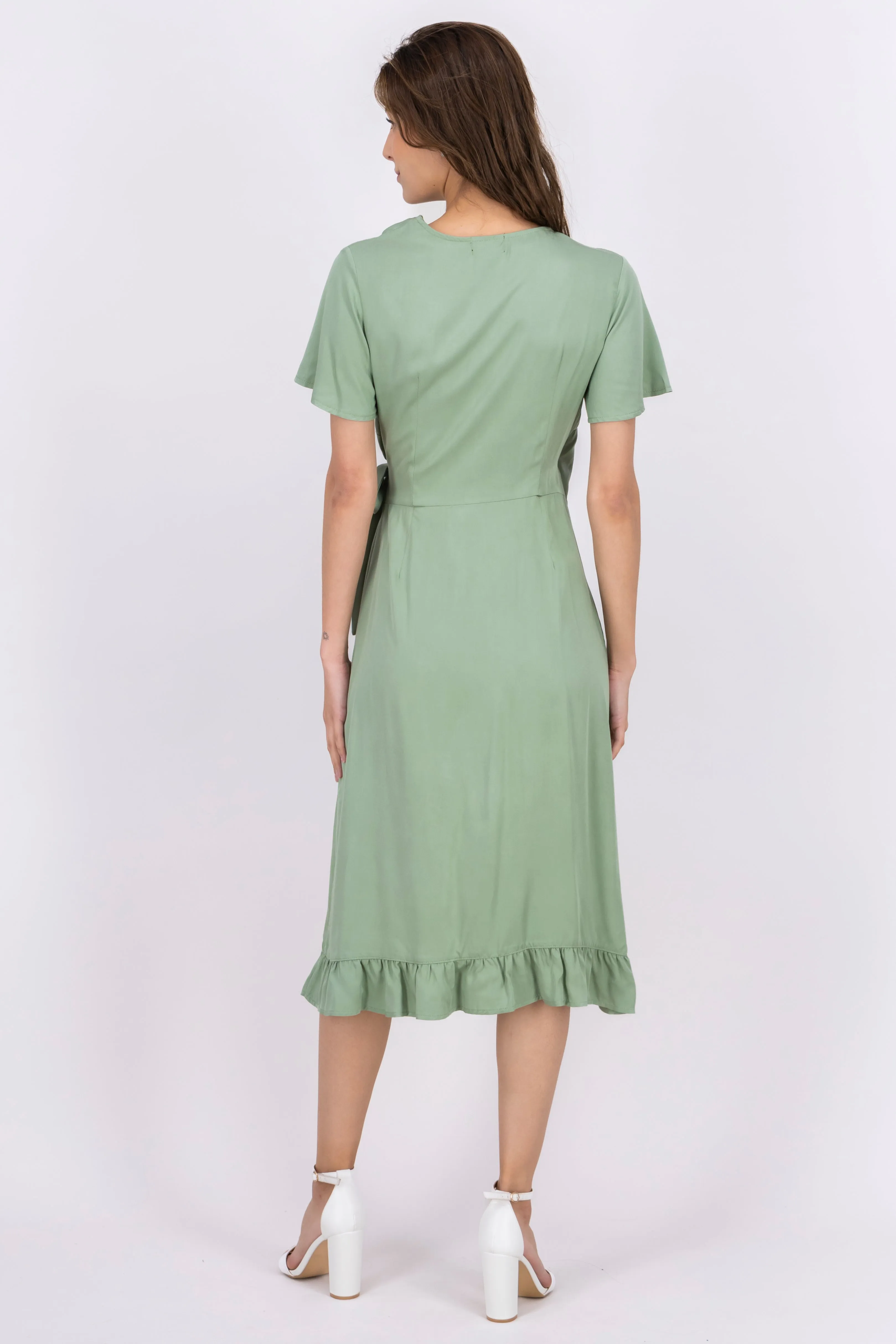 Vestido midi wrap olanes