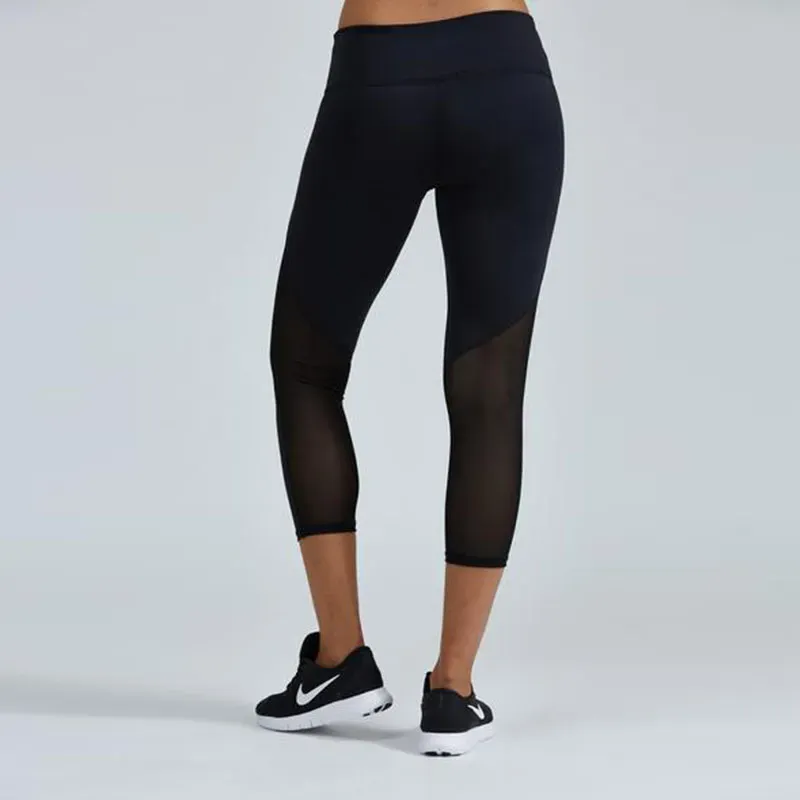 VibeFlex High-Waist Mesh Panel Capri Leggings