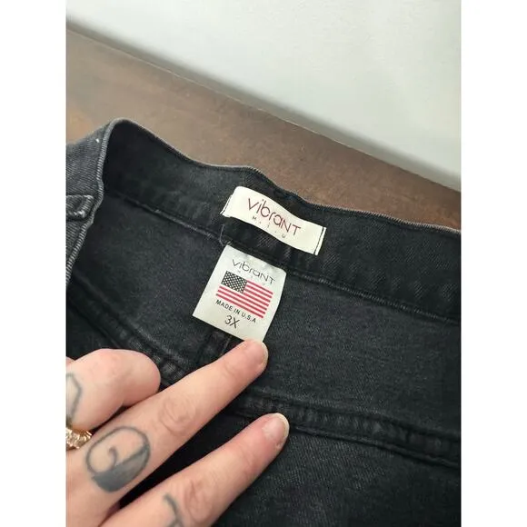 Vibrant m.i.u. Black Denim Jeans Distressed Jeans 3X (20)