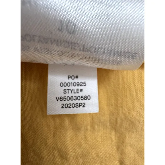 Vince Skirt 10 Side-Buckle Drape A-Line Midi Yellow Viscose Stretch Casual