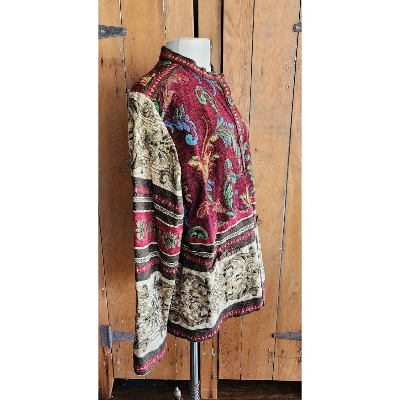Vintage 90s Tapestry Weave Jacket Sag Harbor