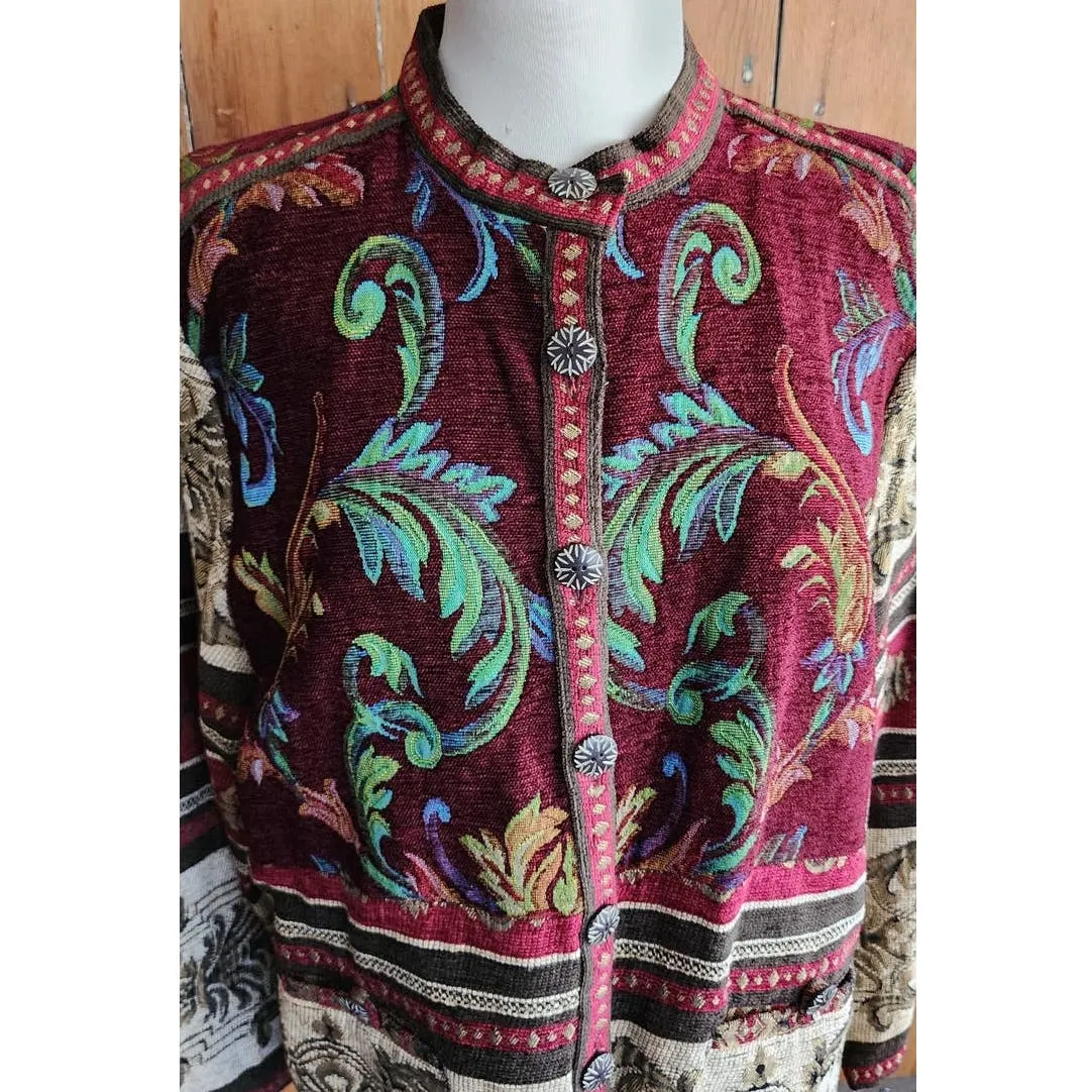 Vintage 90s Tapestry Weave Jacket Sag Harbor