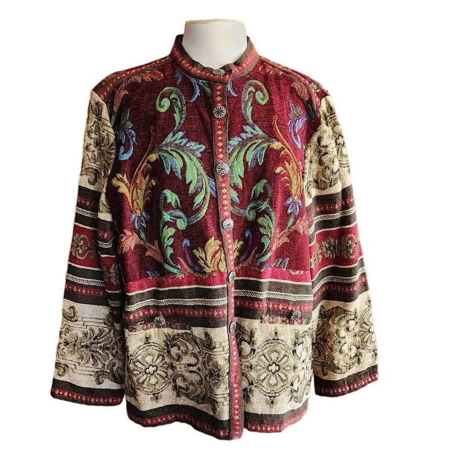 Vintage 90s Tapestry Weave Jacket Sag Harbor