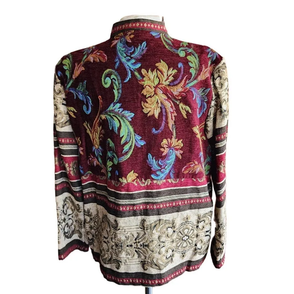 Vintage 90s Tapestry Weave Jacket Sag Harbor