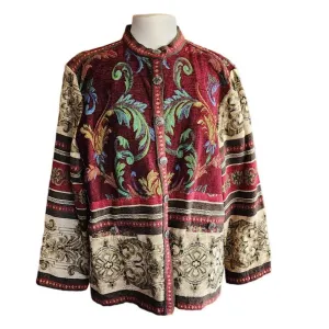 Vintage 90s Tapestry Weave Jacket Sag Harbor