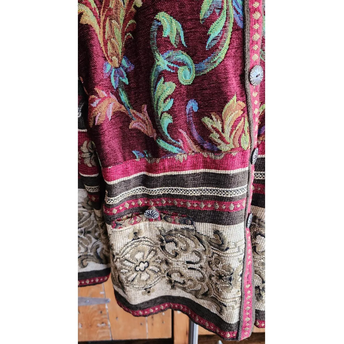 Vintage 90s Tapestry Weave Jacket Sag Harbor