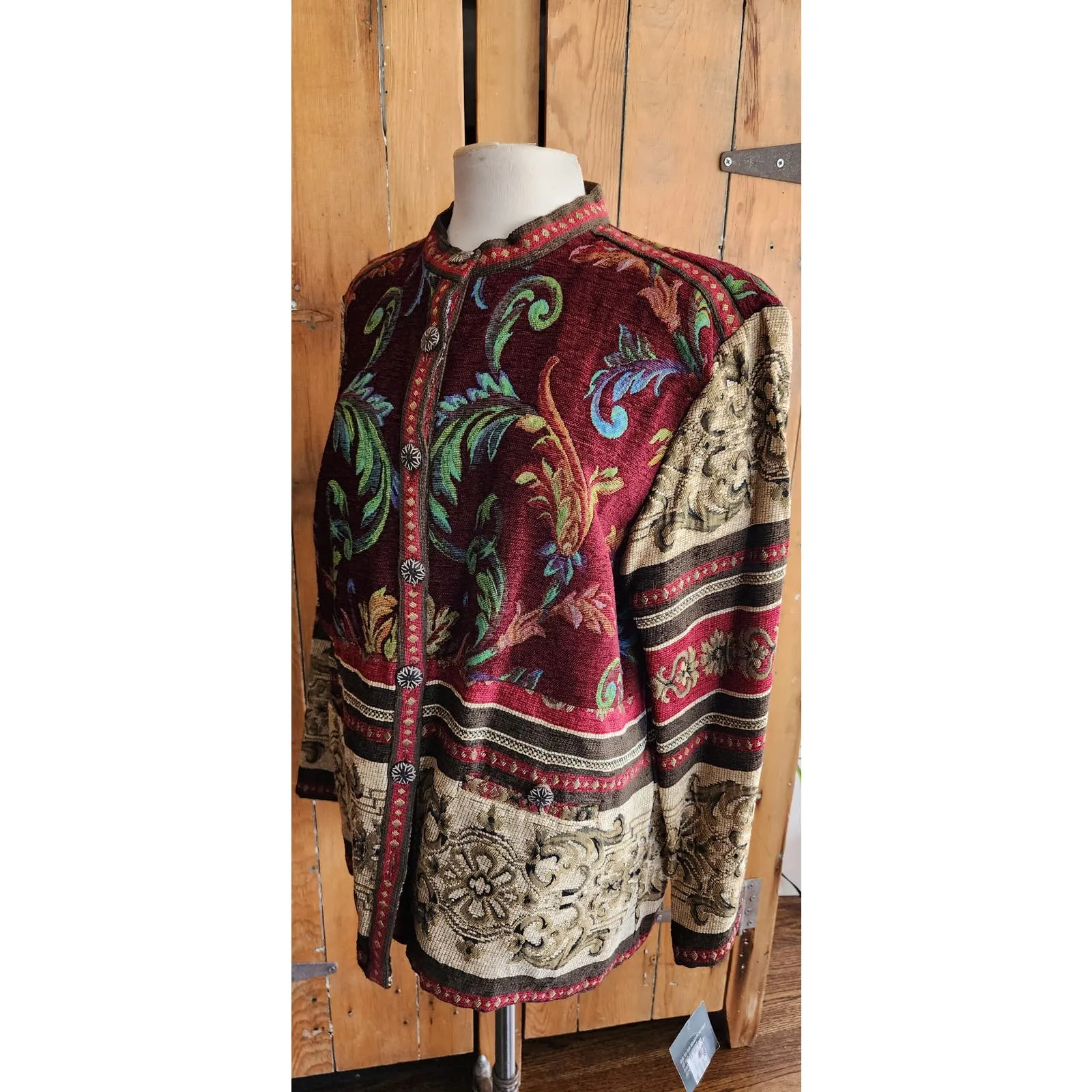 Vintage 90s Tapestry Weave Jacket Sag Harbor