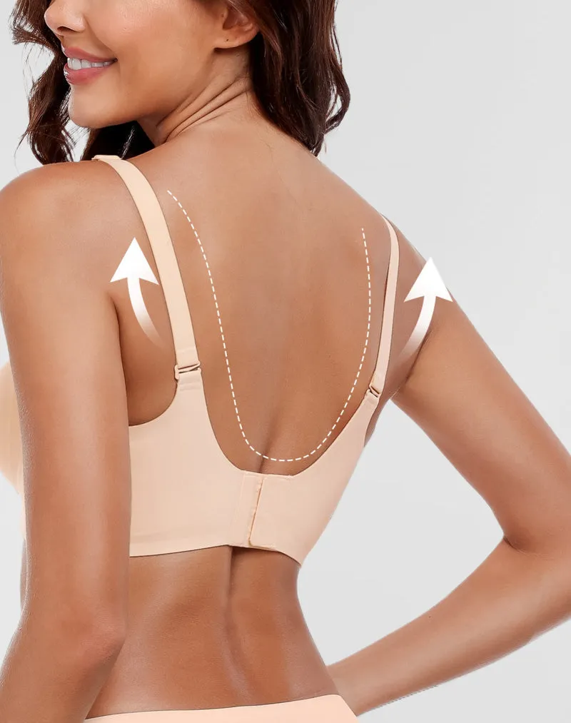 Wavy V-Neck Soft Support Full Coverage Bra