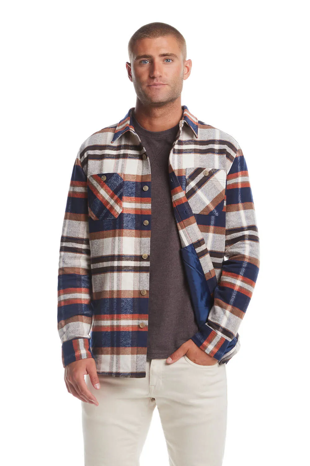Weatherproof Vintage Brushed Lumber Jack Shirt Jacket for Men in Natural | F2488133GK-NATURAL