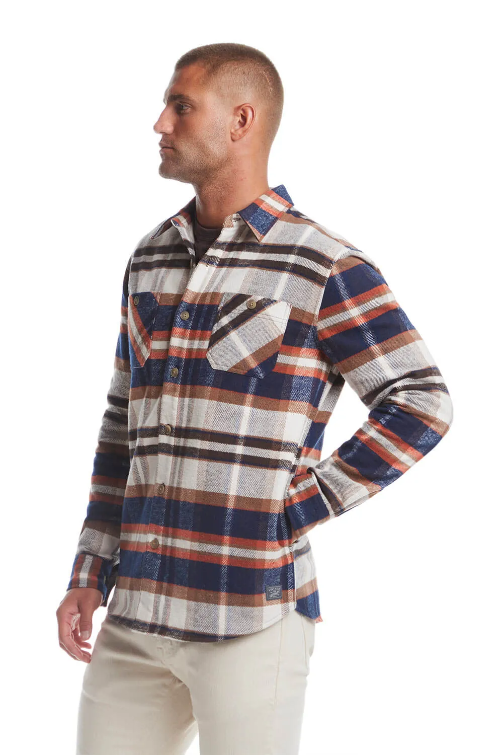 Weatherproof Vintage Brushed Lumber Jack Shirt Jacket for Men in Natural | F2488133GK-NATURAL