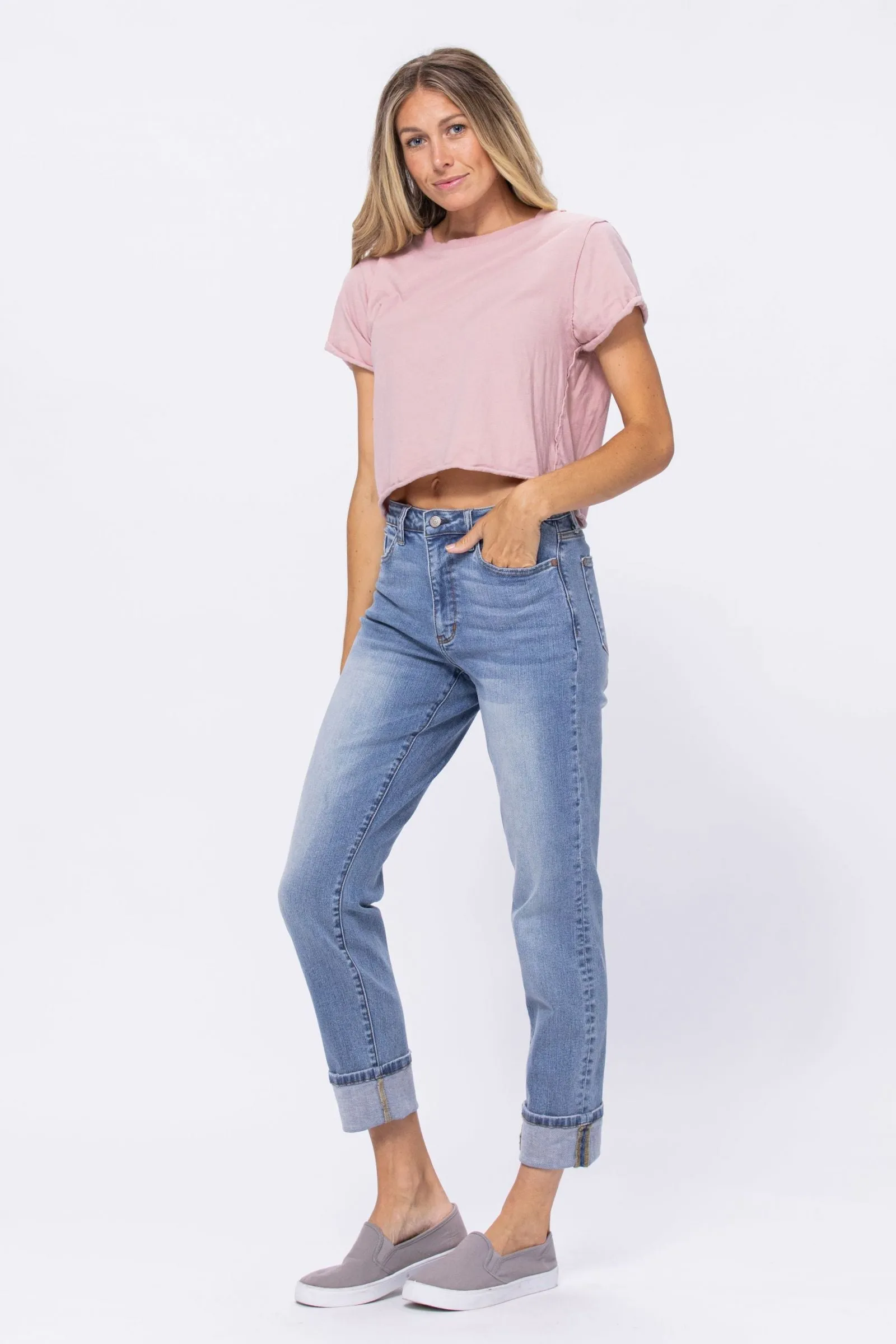 Weekend Vibes Judy Blue Non-Distressed Boyfriend Jeans