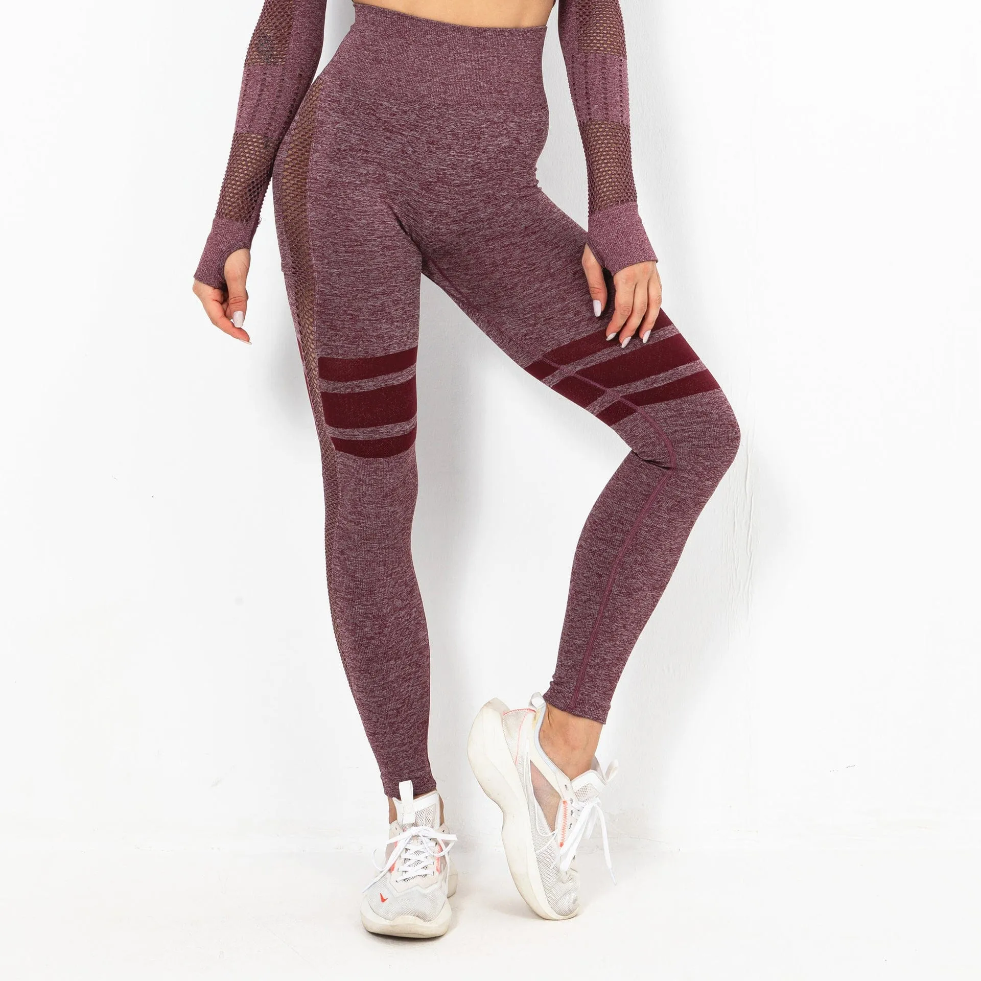 WellPer Seamless Mesh Sports Leggings