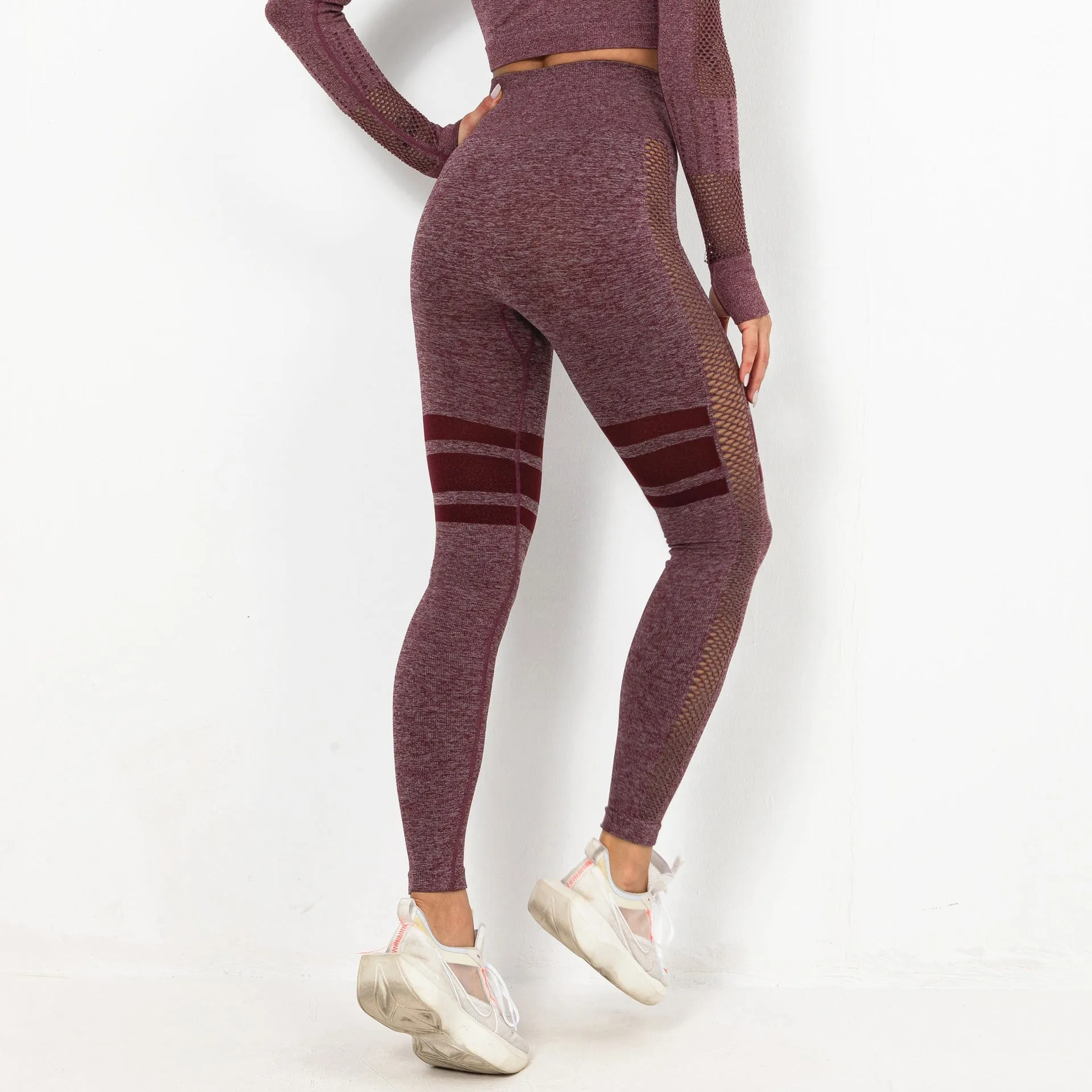 WellPer Seamless Mesh Sports Leggings