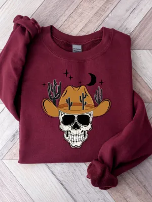 Western Skull Tee or Crewneck