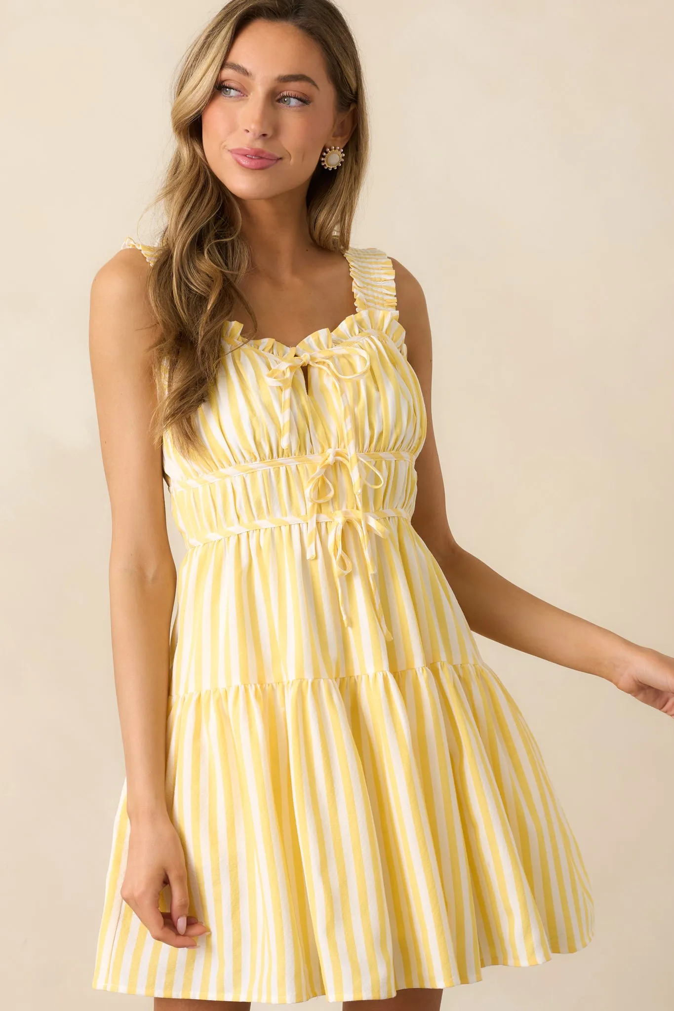 When Life Gives You Lemons Yellow Stripe Mini Dress