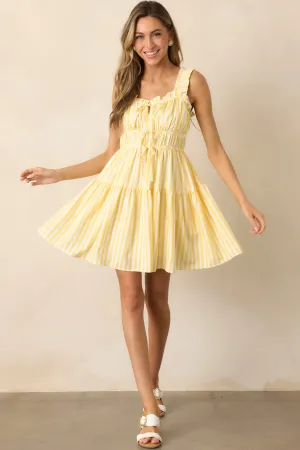 When Life Gives You Lemons Yellow Stripe Mini Dress