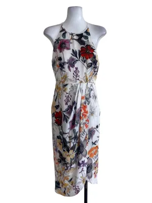 White Floral Wrap Dress