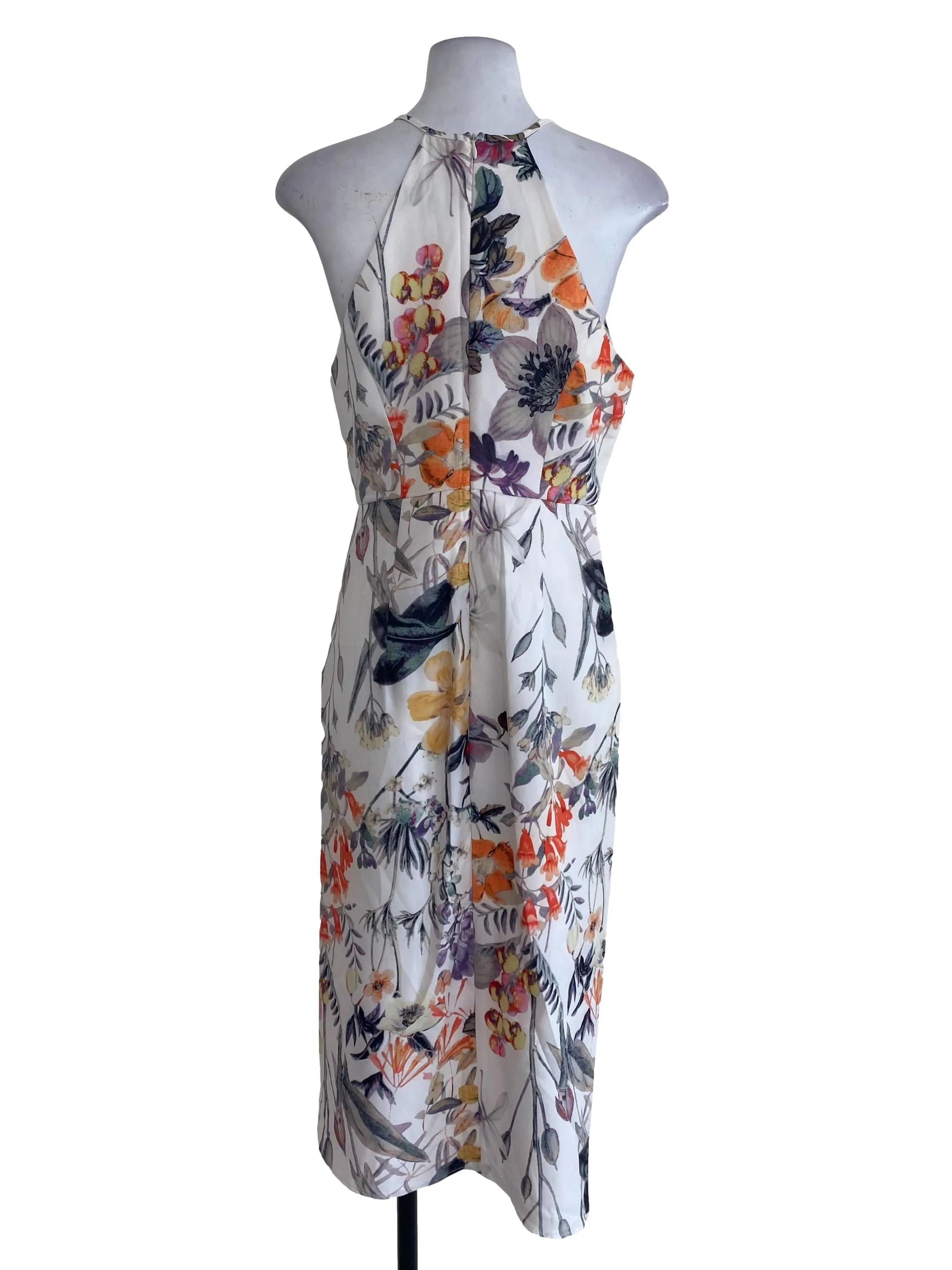 White Floral Wrap Dress