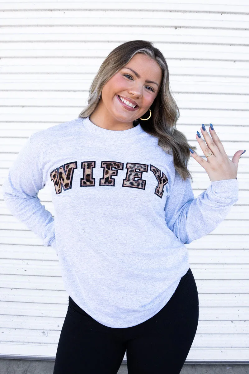 Wifey Chenille Patch Unisex Dri-Power Long-Sleeve 50/50 Tee