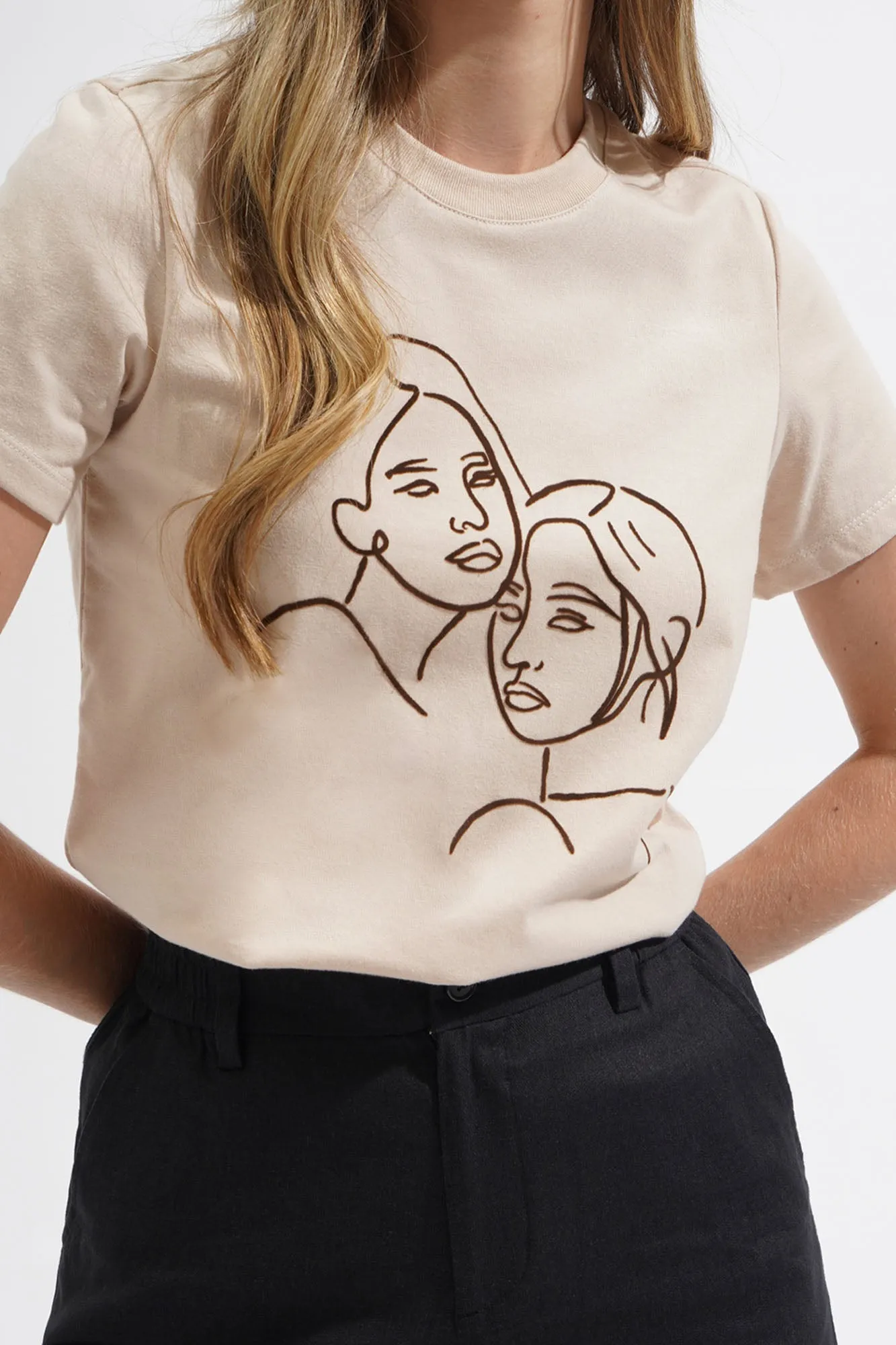 Women Line Art Graphic Tee
