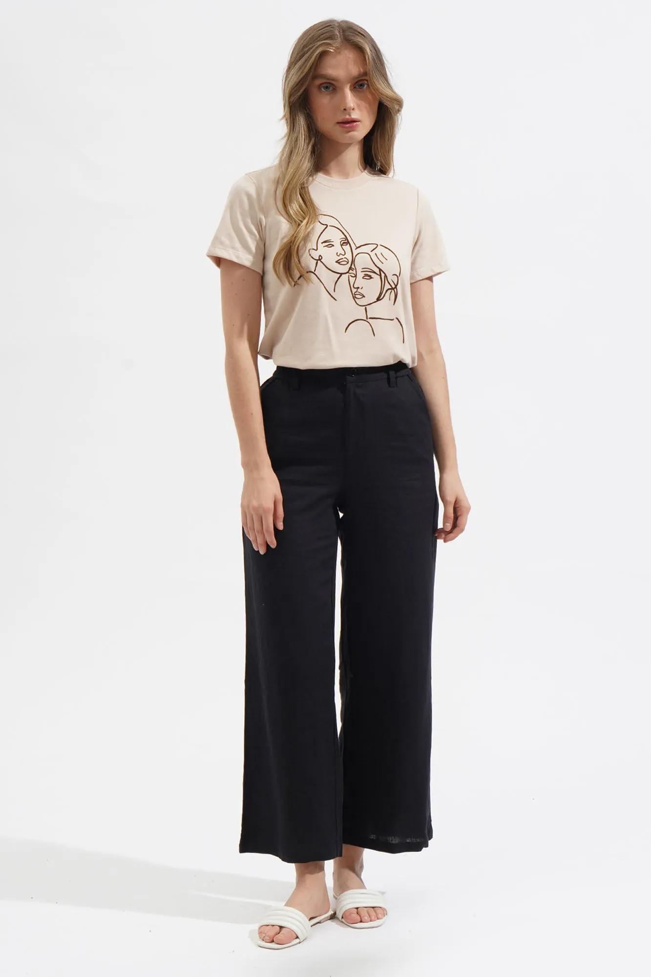 Women Line Art Graphic Tee