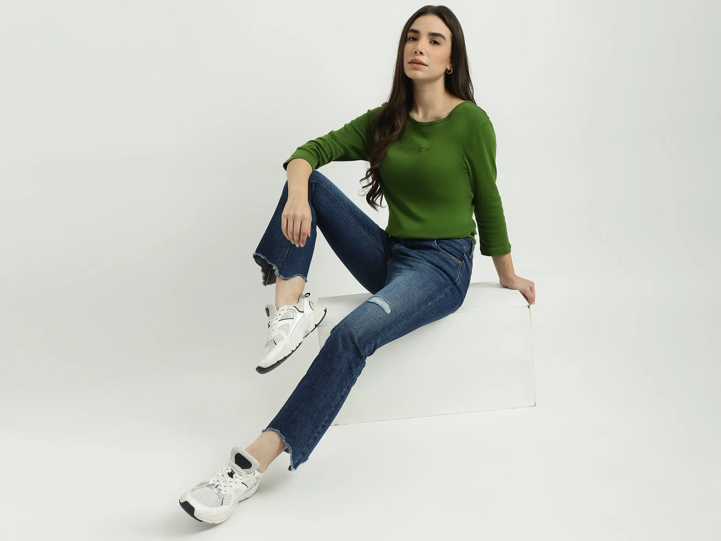 Women Solid Boot Cut Jeans