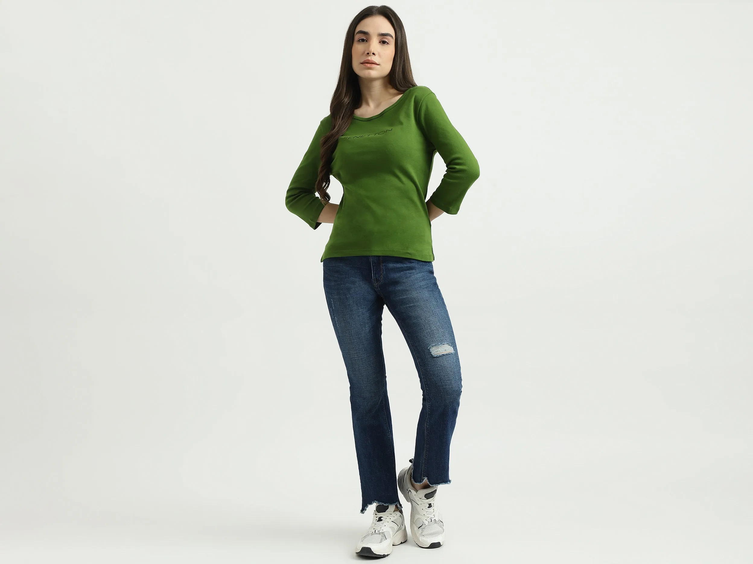 Women Solid Boot Cut Jeans