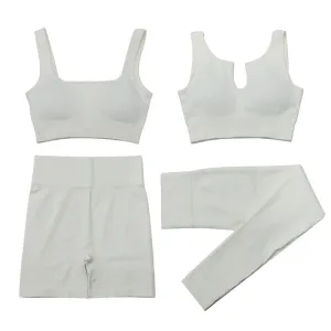 Women's 2-Piece Tracksuit Workout Set - High Waist Seamless Yoga Outfit