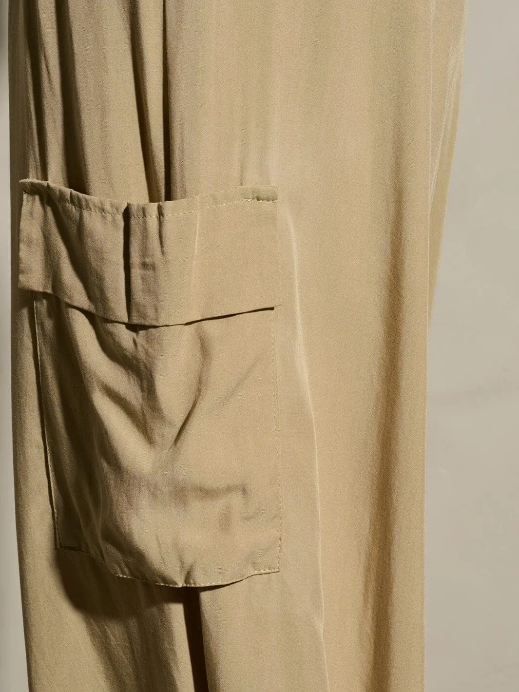 WOMEN'S ELASTIC WAIST SELF TIE JOGGER LEGS POCKETS PANTS