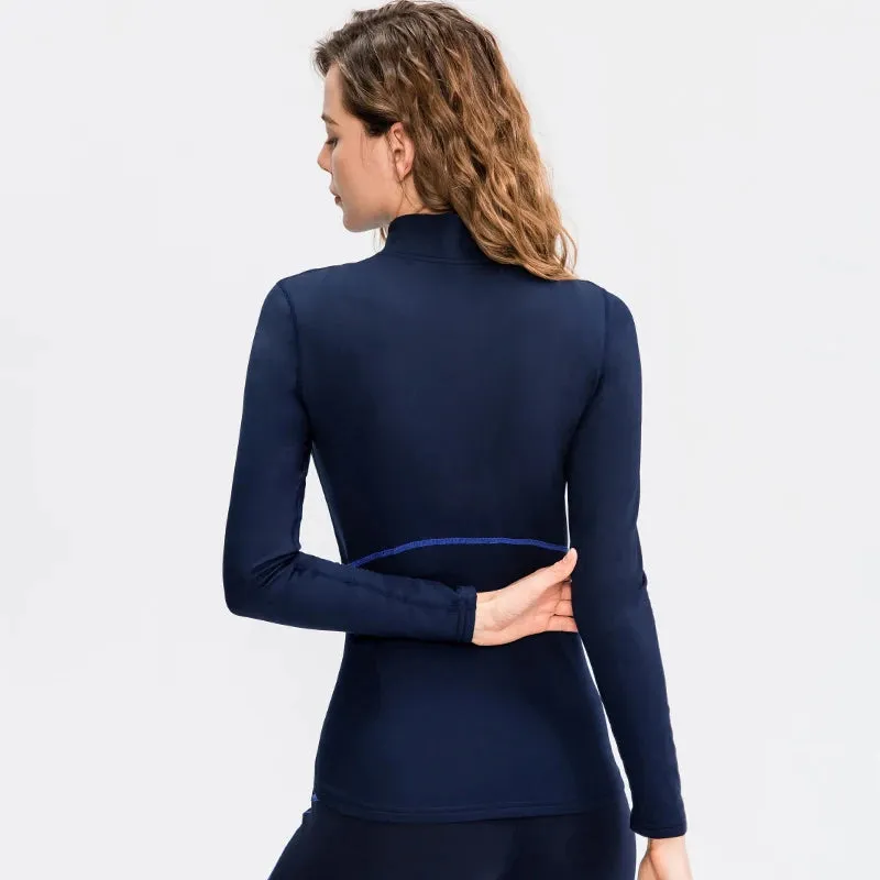 Women's Long Sleeve Yoga Top - Push Up Running Fitness Gym Shirt